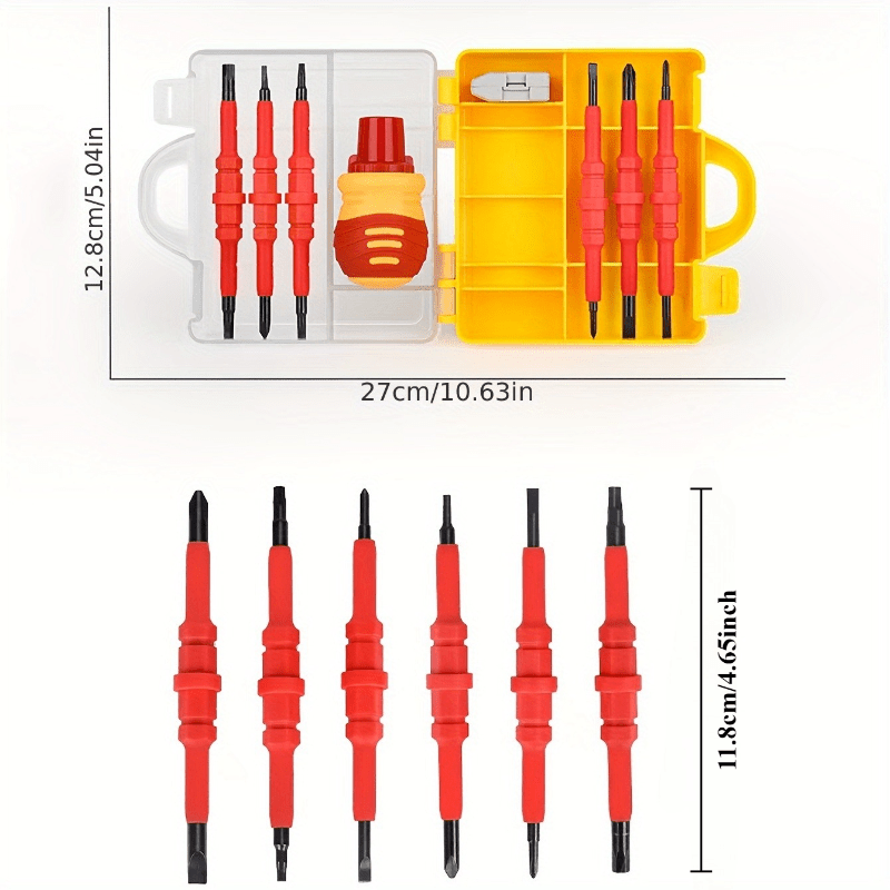 14-in-1 Portable Electrician Screwdriver Set with Ratchet Handle - Metal, Multi-Functional Repair Tools for Electrical Work, Includes Phillips, Flathead, and Torx Heads, Compact Design for Easy Storage, Compact Screwdriver Se, No electricity