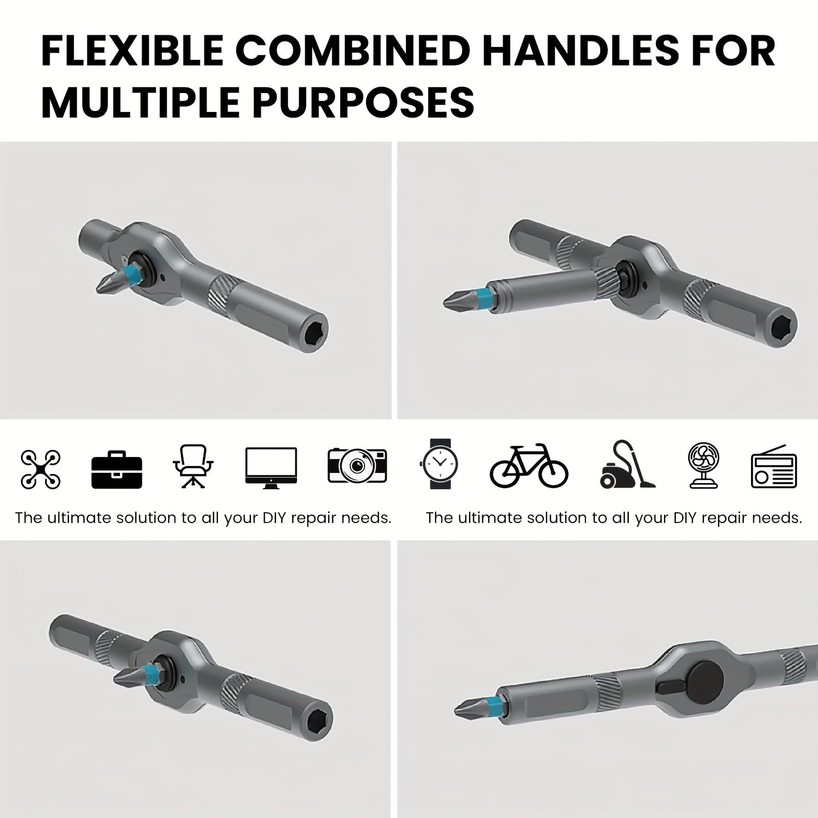 24-in-1 Magnetic Screwdriver Set, Multifunctional Hand Tool Kit with Detachable T-Handle Ratchet, Iron Material, Uncharged Manual Operation, DIY Home Maintenance Tool Box