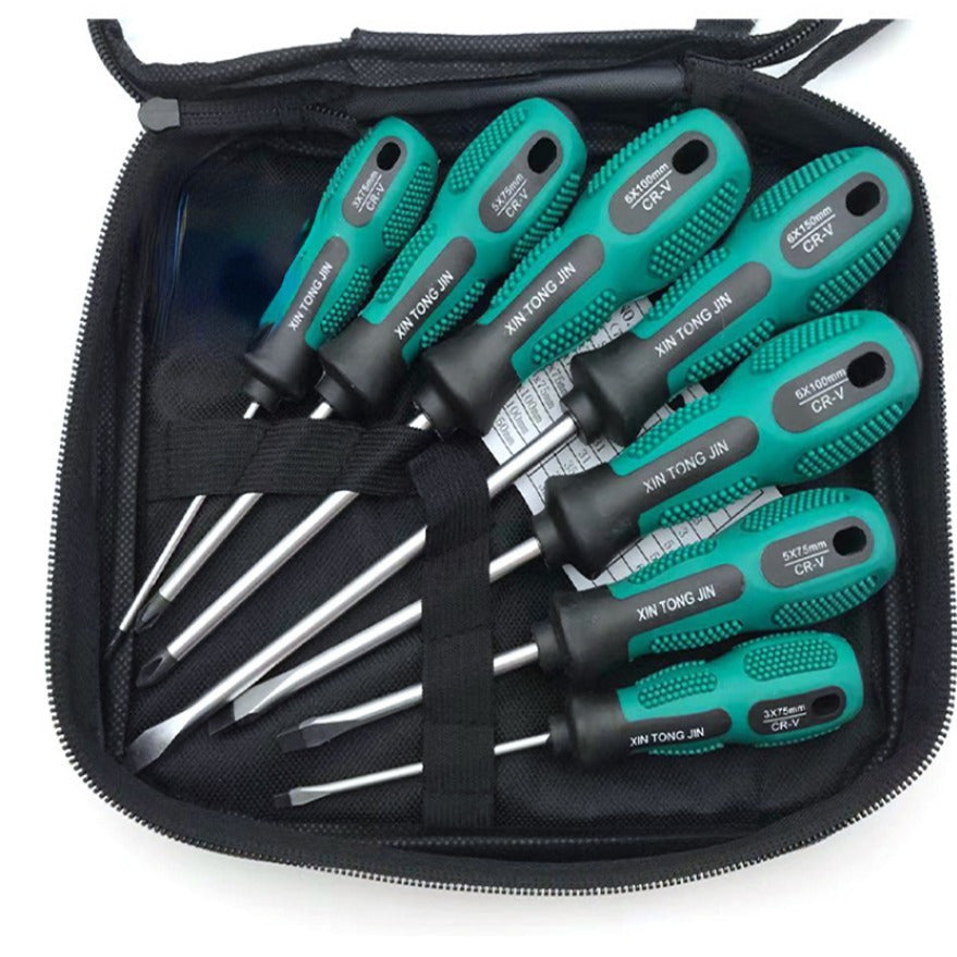 Professional Magnetic Screwdriver Set with 5 Flat Head and 4 Phillips Tips - Non-Slip Chrome Vanadium Steel, Ideal for Repair and Craft Projects, Includes Durable Storage Case, Craft Tool Kit|Sleek Tool Design|Magnetic Tip Holder, Screwdriver Set