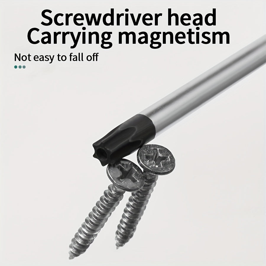 [Magnetic Hex Socket Screwdrivers] 6+1pc WEILIGU Magnetic Hex Socket Screwdrivers Set - 300mm/12inch Length, Chrome Vanadium Steel Heads - for Home Renovation, Manual Tool, No Battery Required