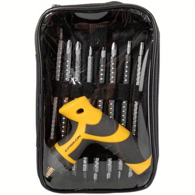 9-In-1 T-Type Dual Purpose Industrial Grade Ratcheting Screwdriver Tool Set With High Torque Alloy Steel Ratchet Ergonomic PP+TPR Grip Handle 9 Bits Sizes