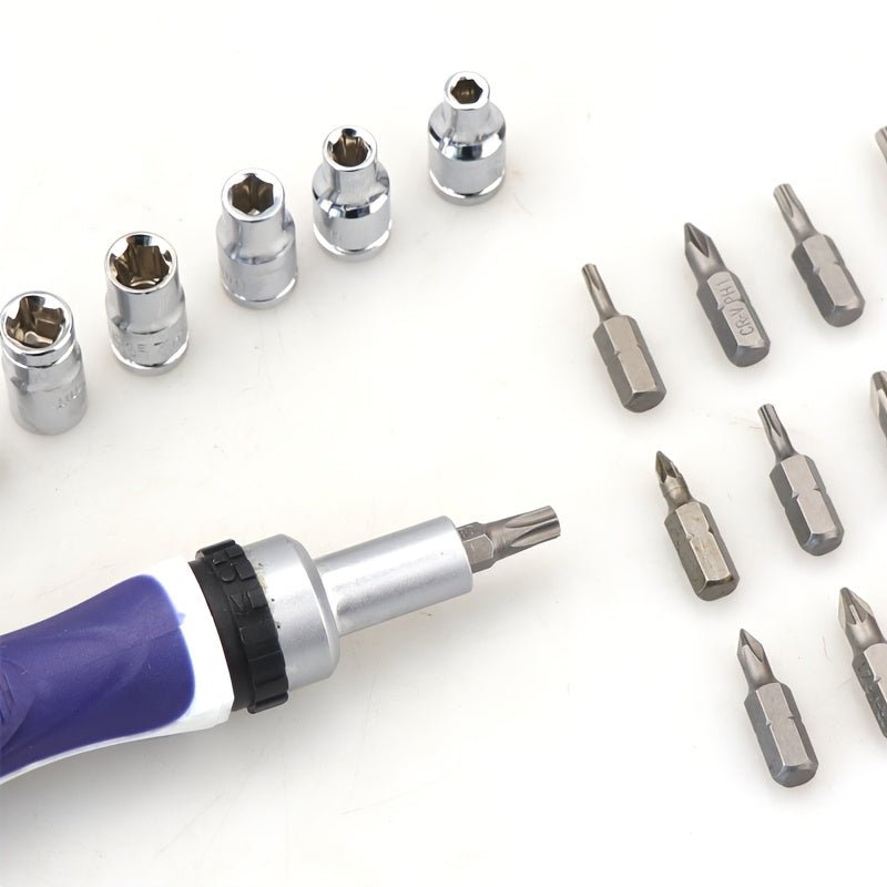Lion Rage 44 in 1 Multifunctional Screwdriver Set, Manual Ratchet and Bit Combo, Metal Spanner Head, No Battery Required, for Home Appliance Repair and Maintenance
