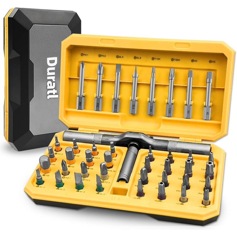 42-in-1 Magnetic Screwdriver Set with 40pcs Magnetic Bits - Portable, Compact DIY Repair Tool Kit for Furniture, Computer, and Bicycle Maintenance, Includes Ratchet Handle, No Power Required, Screwdriver Set|Compact Tool Kit|Magnetic Bits, Screwdriver Set