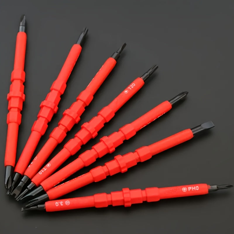 7-in-1 Multifunctional Electrician Screwdriver Set, Dual-Use Multi-Size Tool Kit, Metal, No Power Needed, Electric Screwdriver Set