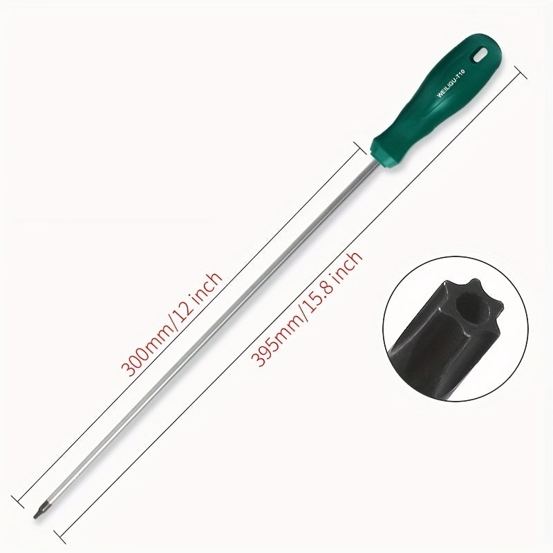 [Magnetic Hex Socket Screwdrivers] 6+1pc WEILIGU Magnetic Hex Socket Screwdrivers Set - 300mm/12inch Length, Chrome Vanadium Steel Heads - for Home Renovation, Manual Tool, No Battery Required