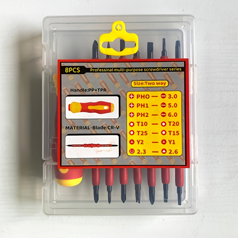 7-in-1 Multifunctional Electrician Screwdriver Set, Dual-Size Tool Kit, Metal, No Power Required, Electric Screwdriver Set
