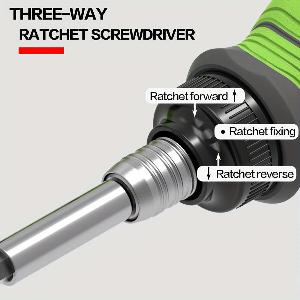 11-in-1 Chrome Vanadium Steel HORN Multi-Function Magnetic Screwdriver Set - Retractable, Rust-Resistant, Non-Slip Grip, Flat, Phillips, Hex Head Styles for Home, Office, Indoor Use - Orange, Green