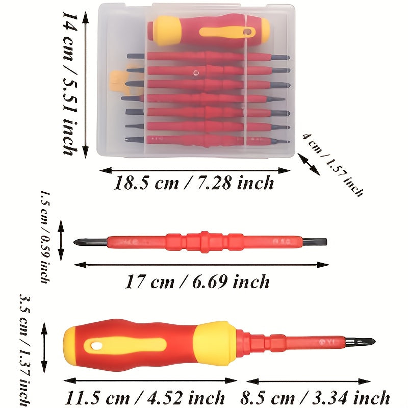 7-in-1 Multifunctional Electrician Screwdriver Set, Dual-Size Tool Kit, Metal, No Power Required, Electric Screwdriver Set