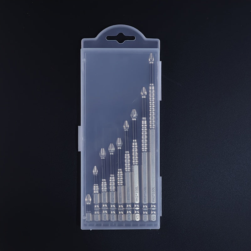 9pcs Magnetic Cross Screwdriver Bit Set, Industrial Grade Impact Resistant, K5 Alloy Steel Hex Shank Drill Bits for Electric Screwdrivers, Power Drill, Hand Drill - No Battery Required, Screwdrivers for Electric Drills
