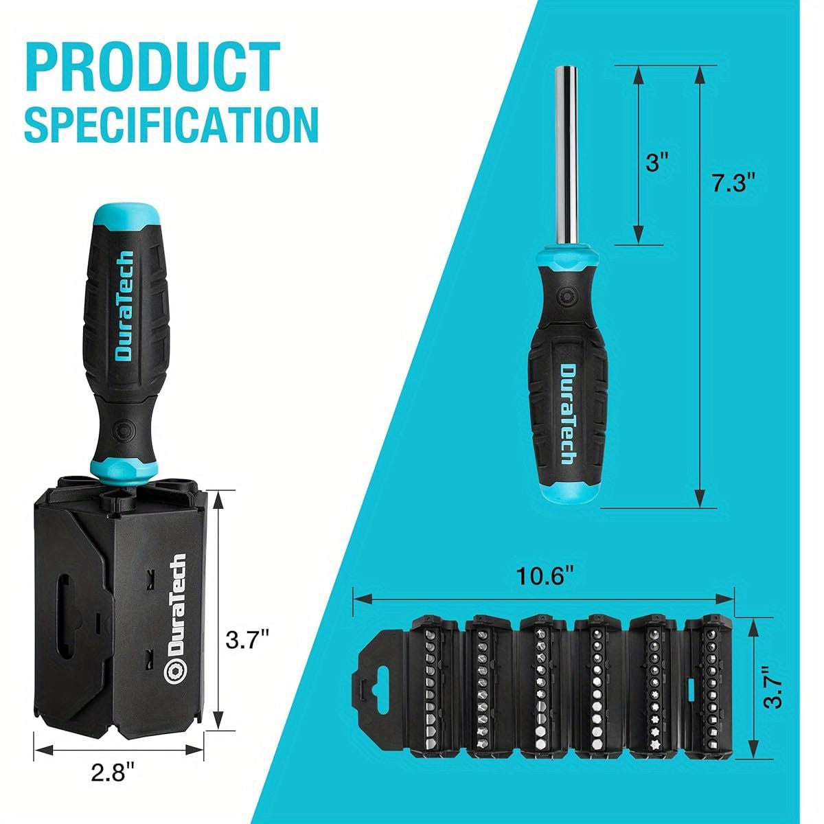 60-Bit Multi-Function Screwdriver Set with Replaceable CR-V Bits (Flat, Phillips, Torx, Hex, Square) - Heavy-Duty Metal Construction, Ergonomic Rolling Barrel Bits Holder, Compact & Portable All-in-One Tool Kit for DIY, Home Repair, Electronics,