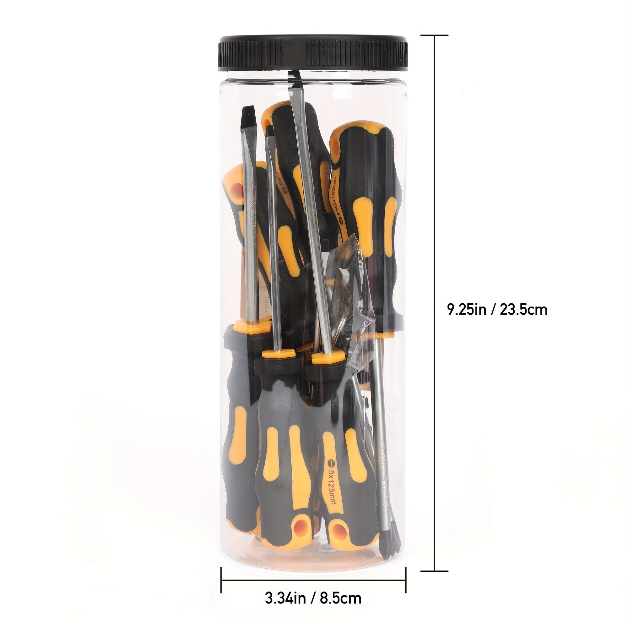 12pcs Professional Magnetic Screwdriver Set with 5 Phillips & 5 Slotted Tips, 2 Key Screwdrivers, Ergonomic Cushion Handle, Durable Steel, Ideal for Electrical, Carpentry, and Manual Work - No Assembly Required, Screwdrivers for Repai