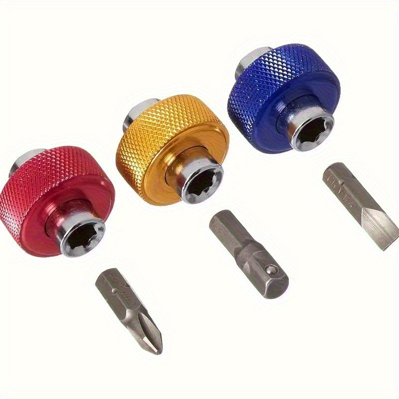 3pcs Mini Finger Screwdriver Set with Reversible Ratchet Wrench & Short Handle - 1/4" Drive, Compact & Lightweight for Tight Spaces, Multi-Surface Use (Plastic/Glass/Metal) - Ideal for DIY, Electronics, Automotive Repair - Durable Aluminum Construction,