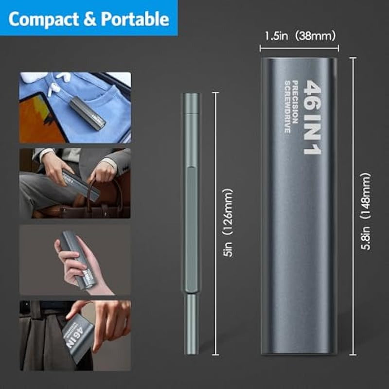 AMIR 46-in-1 Precision Screwdriver Set Magnetic Small Screwdriver Set with Case Mini Repair Tool Kit for Phone Computer Watch Macbook Eyeglasses Switch RC Watch DIY
