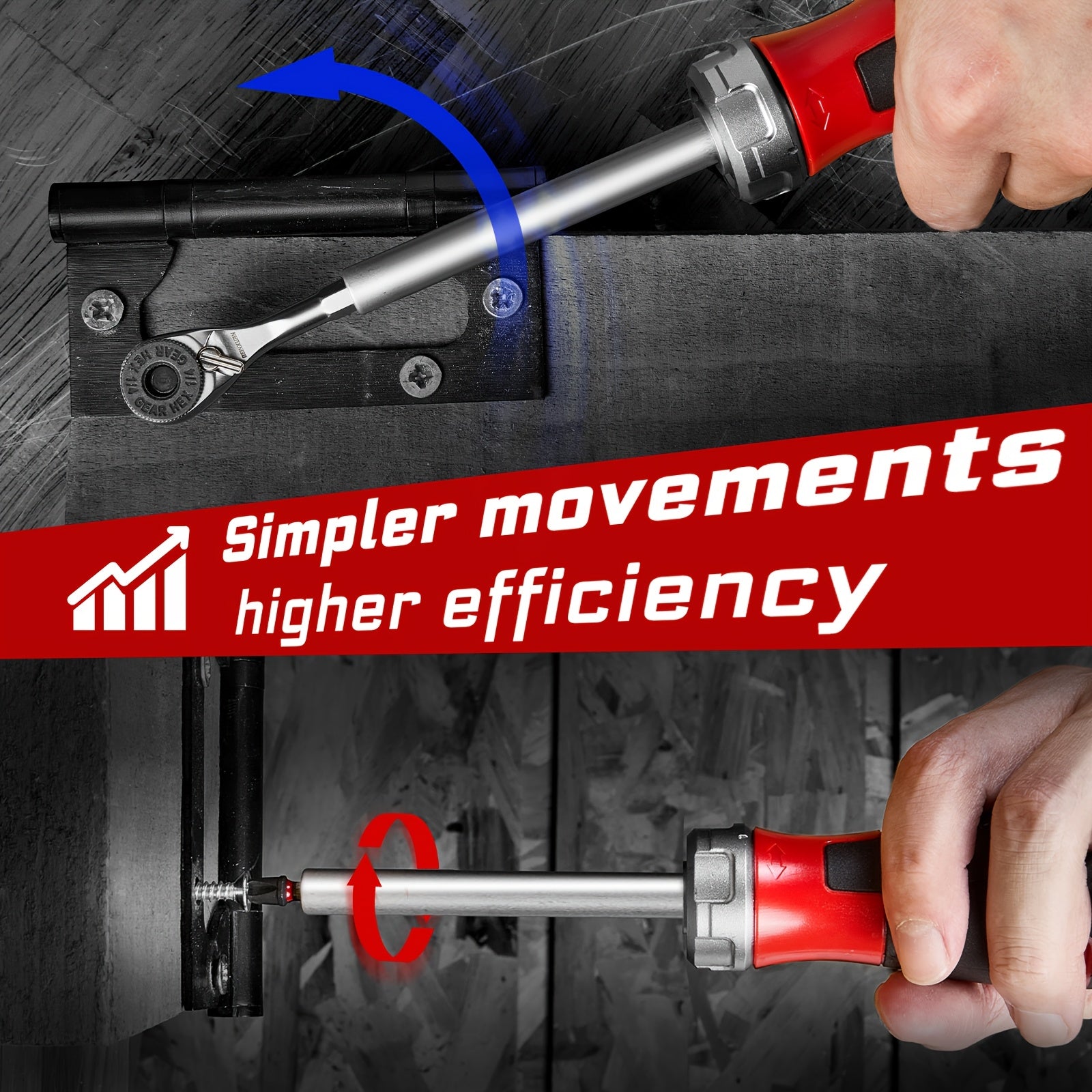19pcs Ratchet Screwdriver Bit Set, 1pc Ratchet Screwdriver (All-In-One) 1pc Mini Wrench, 12pcs ULTRA TORQUE Bits (PH1*1, PH2*2, PH3*1, SQ1*1, SQ2*1, SQ3*1, T20*2, T25*2, SL#8*1, ) 5pcs 65Mm Nut Drive