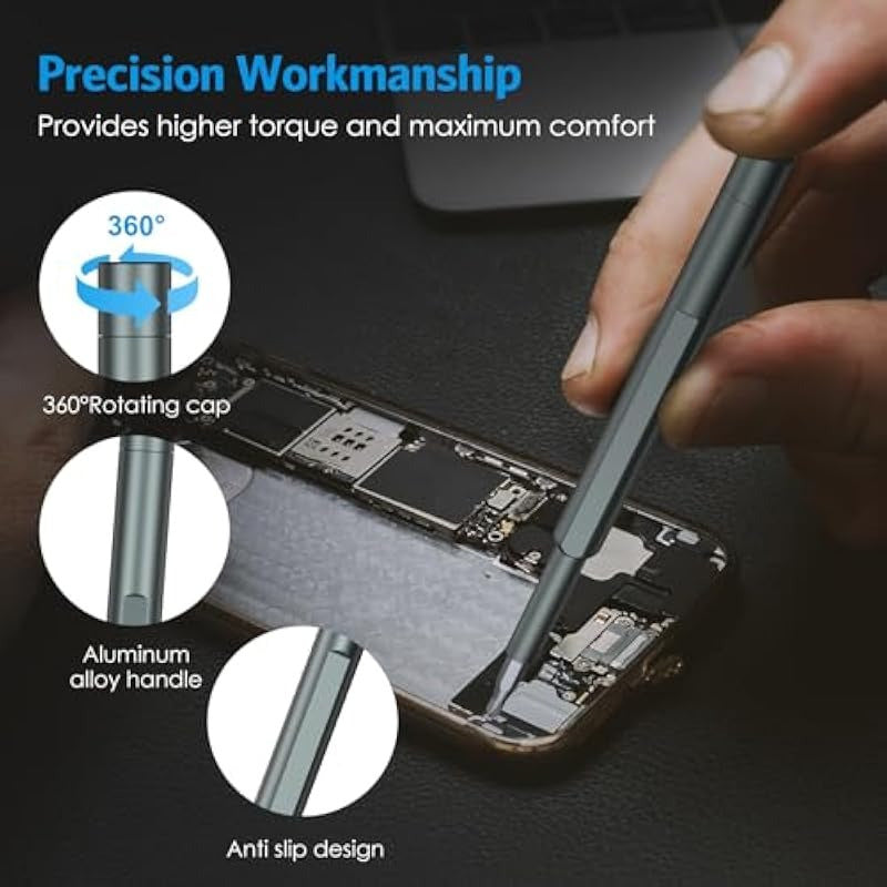 AMIR 46-in-1 Precision Screwdriver Set Magnetic Small Screwdriver Set with Case Mini Repair Tool Kit for Phone Computer Watch Macbook Eyeglasses Switch RC Watch DIY