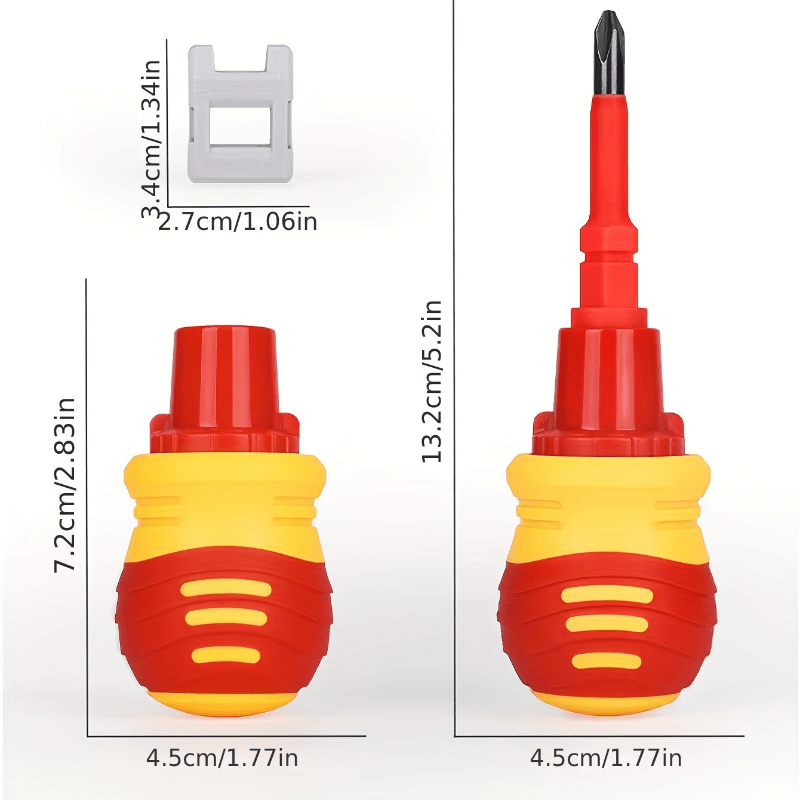 14-in-1 Portable Electrician Screwdriver Set with Ratchet Handle - Metal, Multi-Functional Repair Tools for Electrical Work, Includes Phillips, Flathead, and Torx Heads, Compact Design for Easy Storage, Compact Screwdriver Se, No electricity