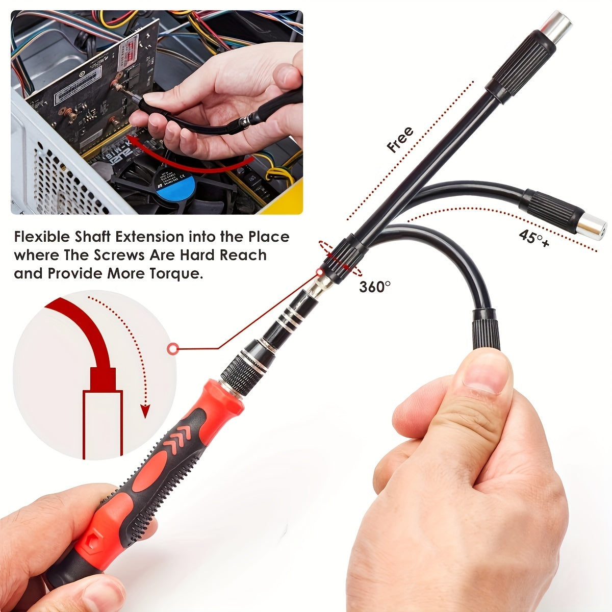 [122in1 VMAN Repair Kit] 122in 1 VMAN Electronics Repair Tool Kit, Precision Screwdriver Set | Carbon Steel, Non-Slip Handle, Flat/Phillips/Torx Heads, Polished Finish, Red & Blue, Professional Repair Equipment | Organized Tool Case, Durable Tool Set for