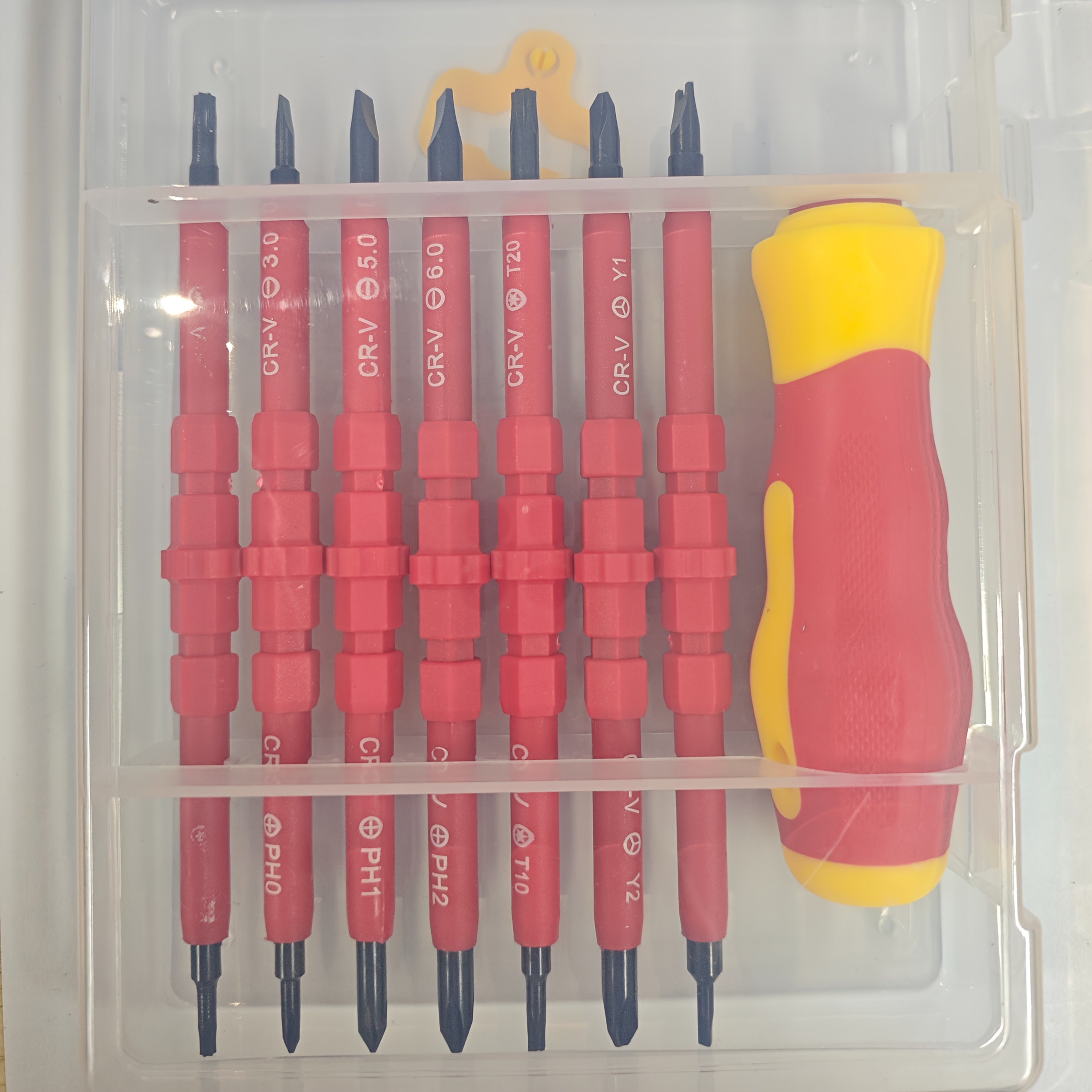 [8-in-1 magnetic screwdriver set] Double headed multi size manual tool set, 8pcs set of professional maintenance tools, anti slip handle+portable box, suitable for repairing tables, chairs, and various furniture