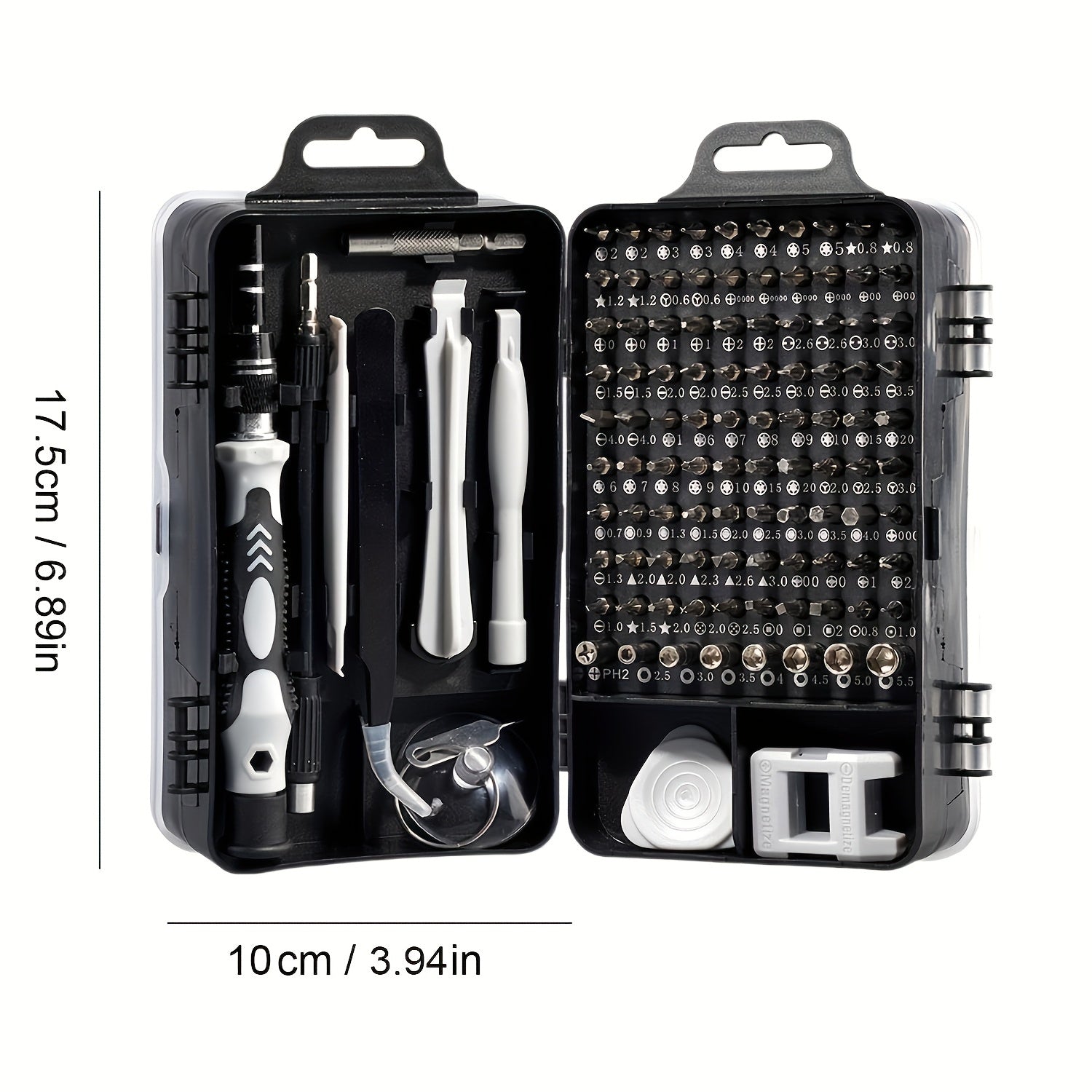 Professional Grade 114pcs Screwdriver Set with Magnetic Bits - High Hardness, Versatile Drill Bits, Hexagonal Head Style, Portable Black Toolbox for Home, Office, and DIY Projects, Office Toolbox|Compact Toolbox|Magnetic Bits Holder, Screwdriver Set